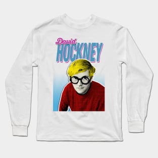 David Hockney Aesthetic 80s Style Design Long Sleeve T-Shirt